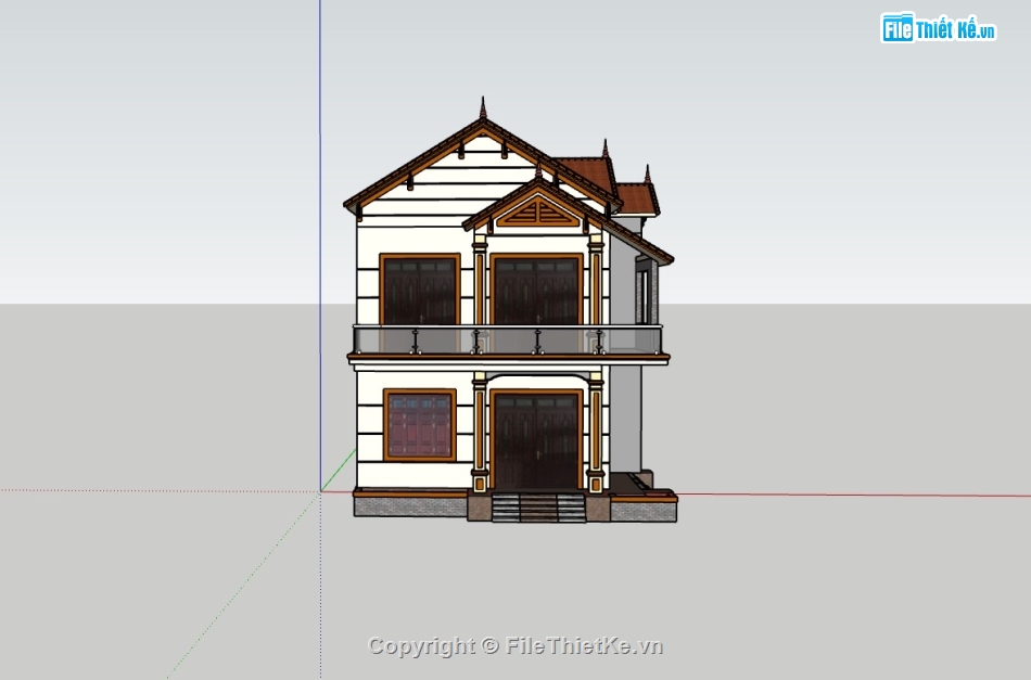 Nhà phố 2 tầng,su nhà phố,sketchup nhà phố,sketchup nhà phố 2 tầng